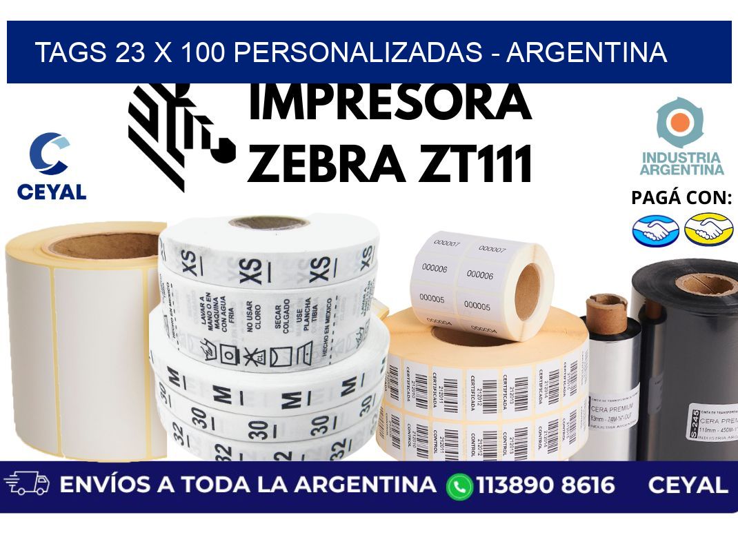 tags 23 x 100 personalizadas – Argentina