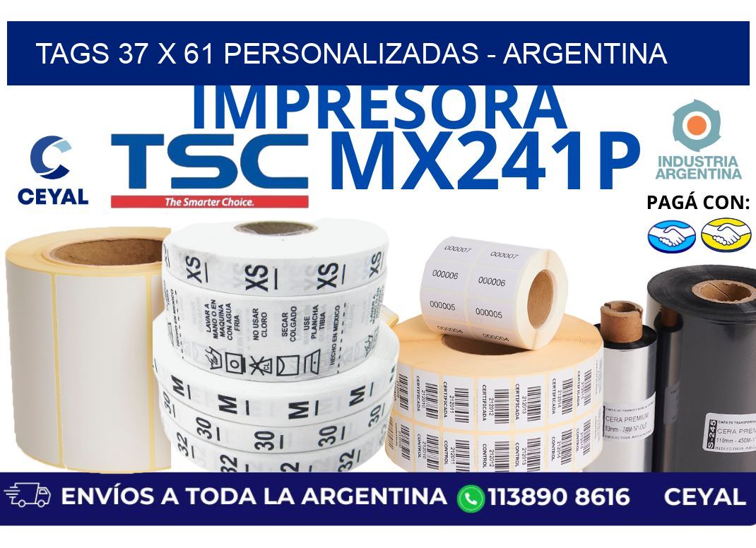 tags 37 x 61 personalizadas – Argentina