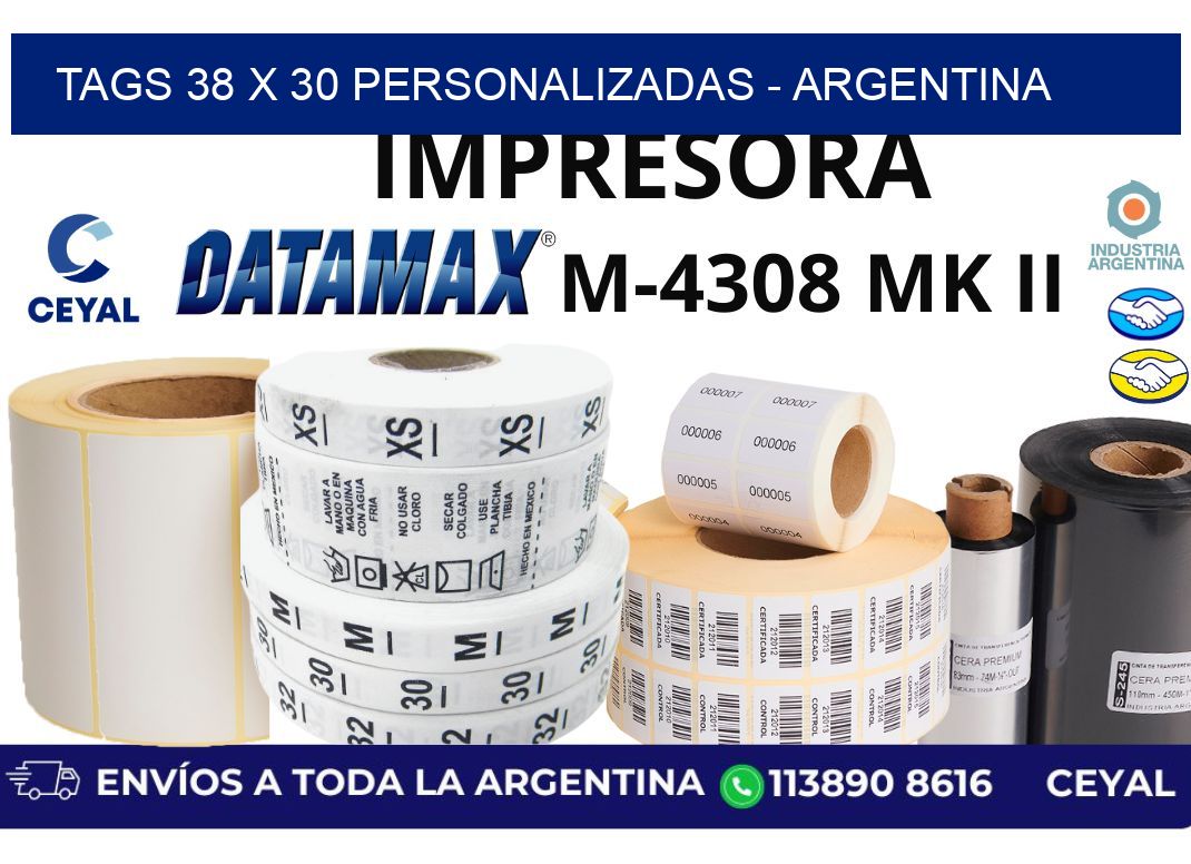 tags 38 x 30 personalizadas - Argentina