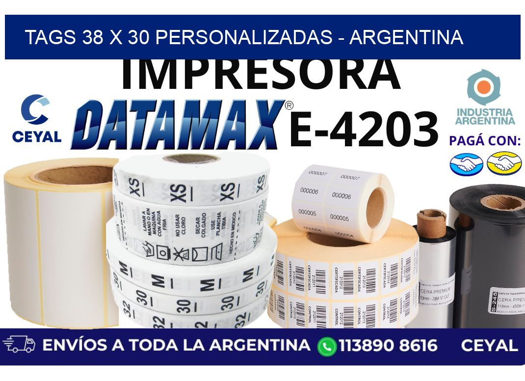 tags 38 x 30 personalizadas - Argentina