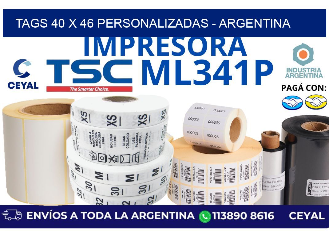 tags 40 x 46 personalizadas – Argentina