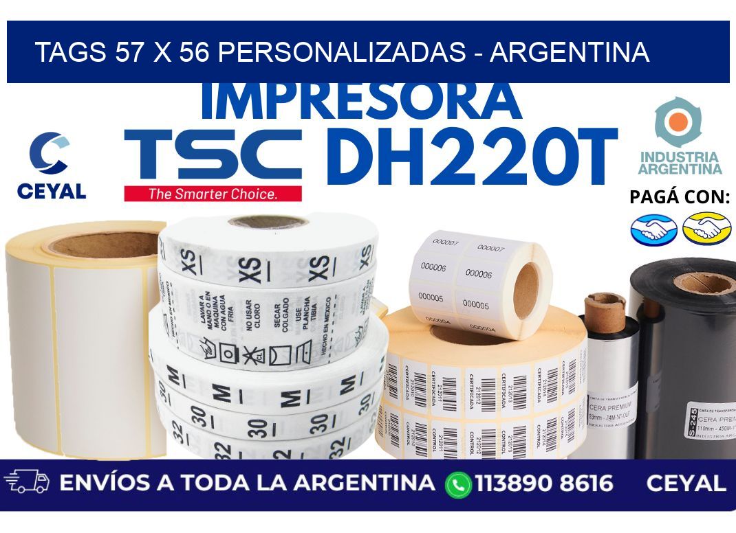 tags 57 x 56 personalizadas - Argentina