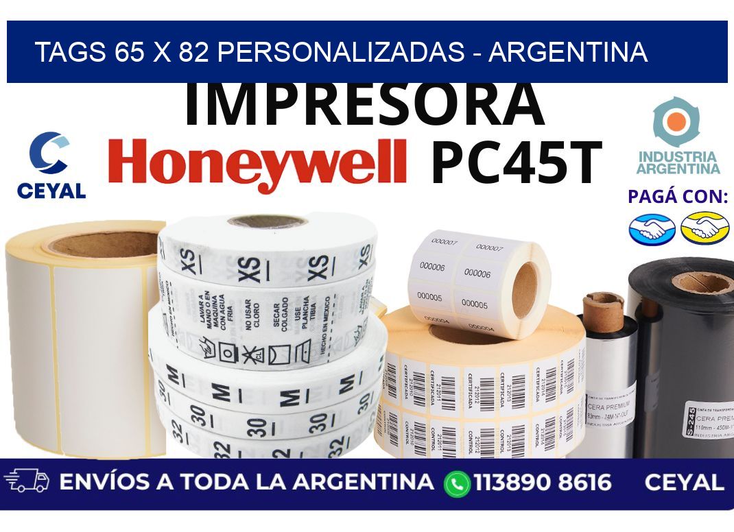 tags 65 x 82 personalizadas - Argentina