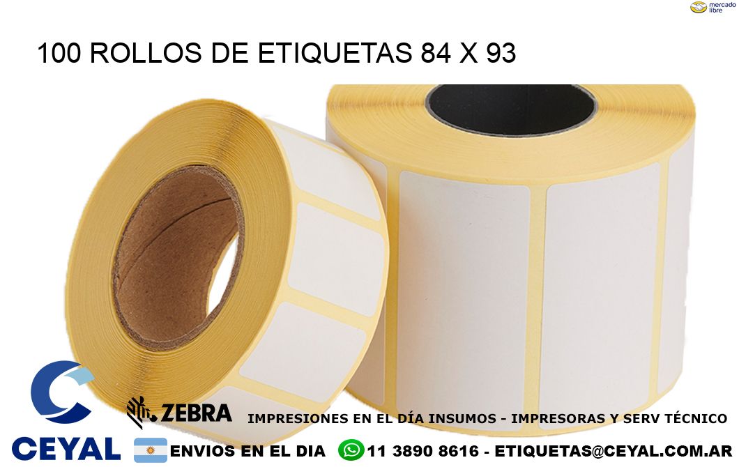 100 ROLLOS DE ETIQUETAS 84 x 93