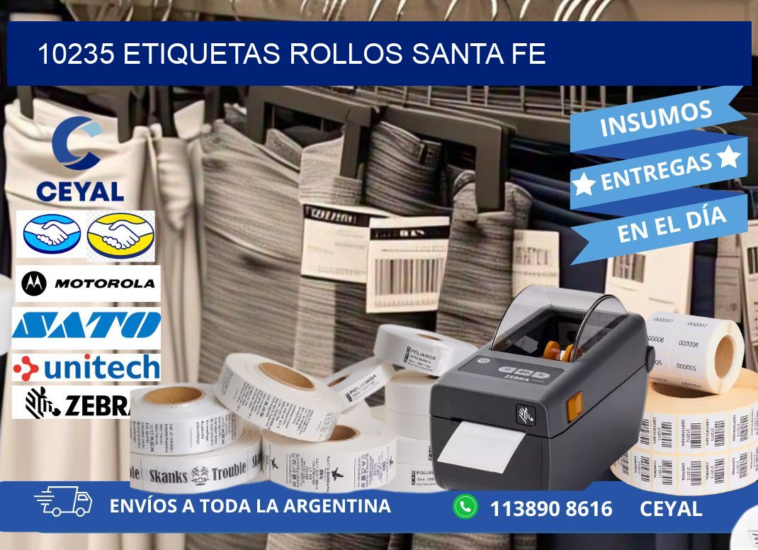 10235 etiquetas rollos SANTA FE