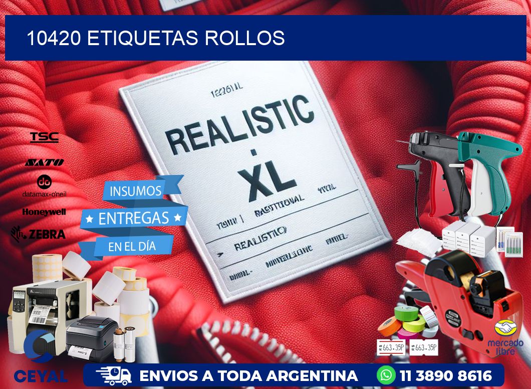 10420 etiquetas rollos