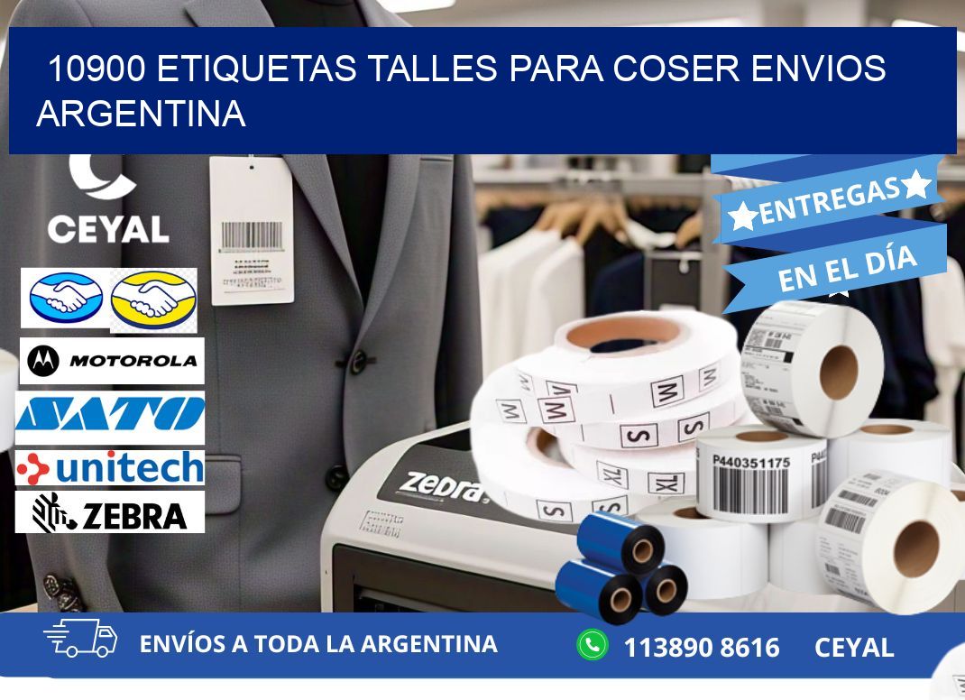 10900 ETIQUETAS TALLES PARA COSER ENVIOS ARGENTINA