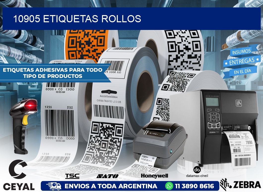 10905 etiquetas rollos