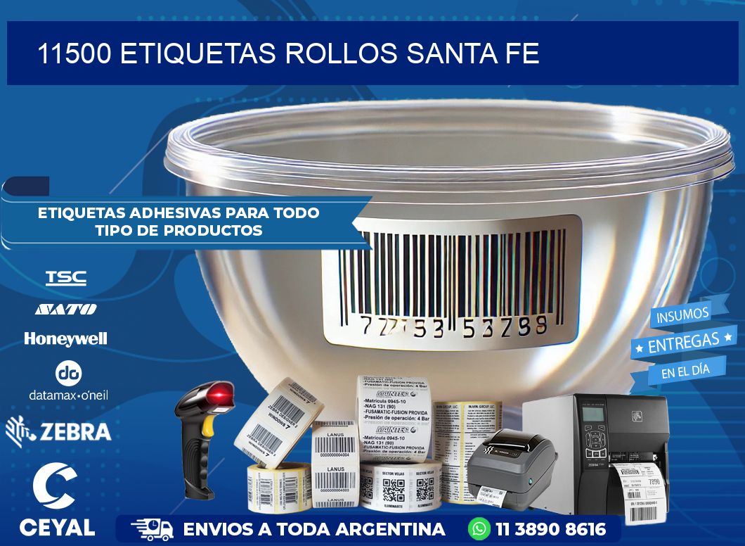 11500 etiquetas rollos SANTA FE