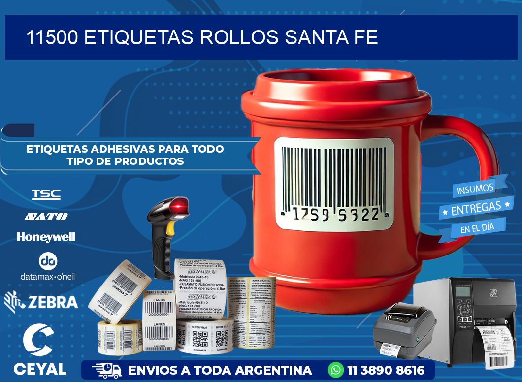 11500 etiquetas rollos SANTA FE