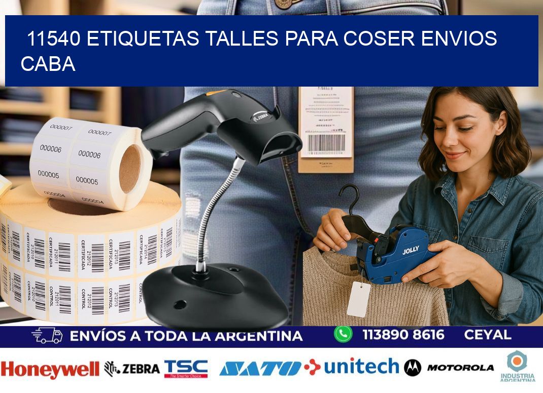 11540 ETIQUETAS TALLES PARA COSER ENVIOS CABA