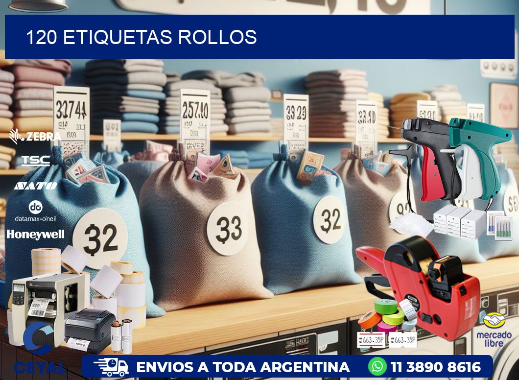 120 etiquetas rollos
