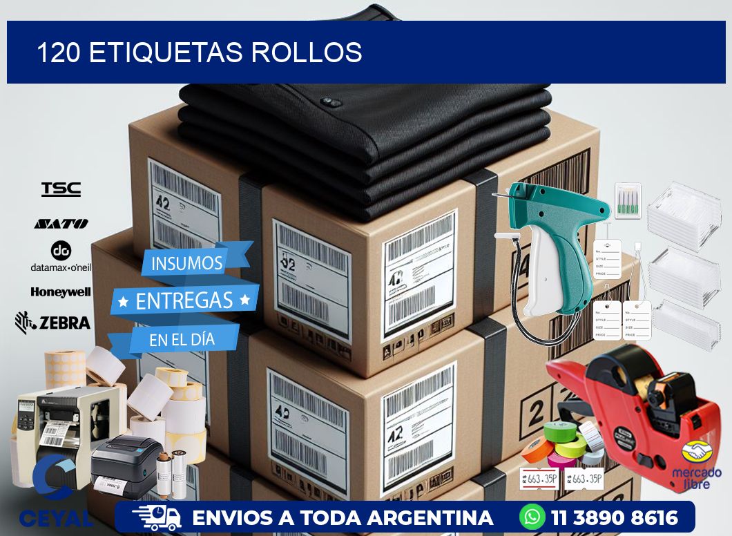 120 etiquetas rollos