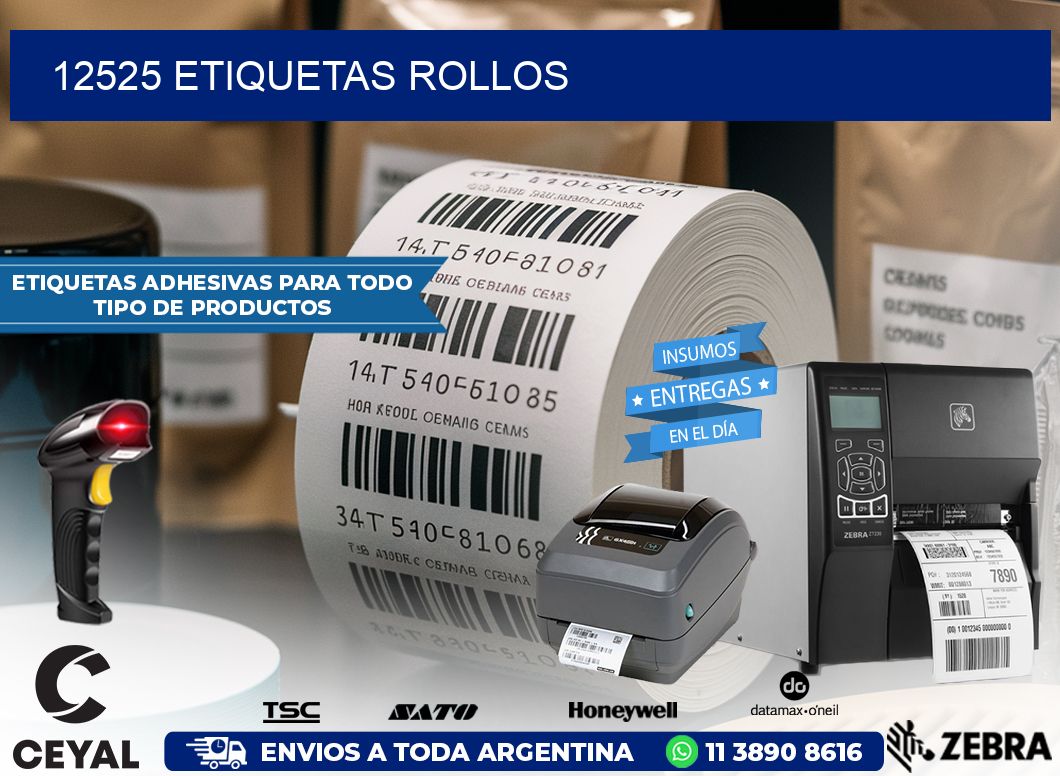 12525 etiquetas rollos