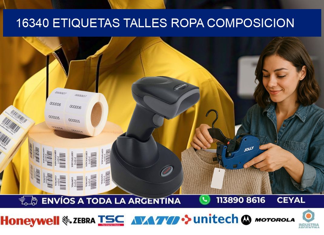 16340 ETIQUETAS TALLES ROPA COMPOSICION