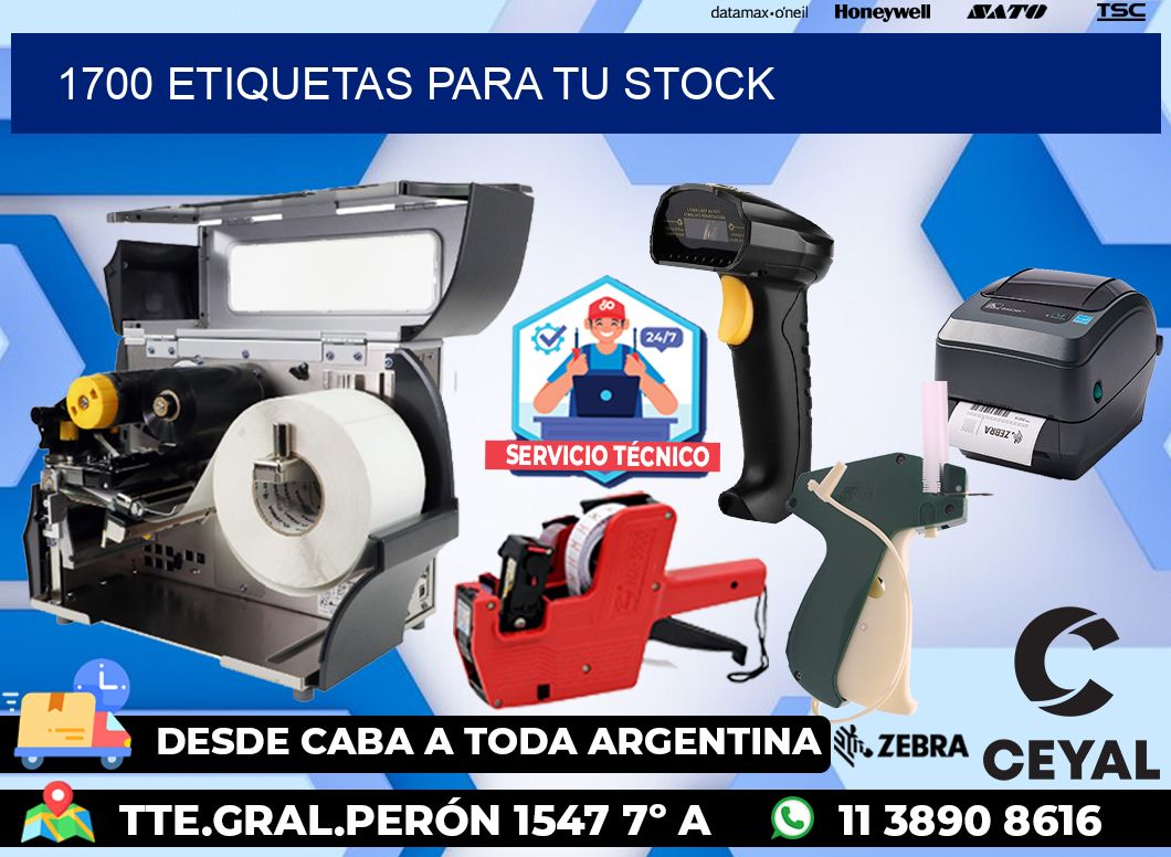 1700 etiquetas para tu stock