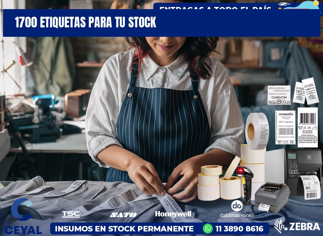1700 etiquetas para tu stock