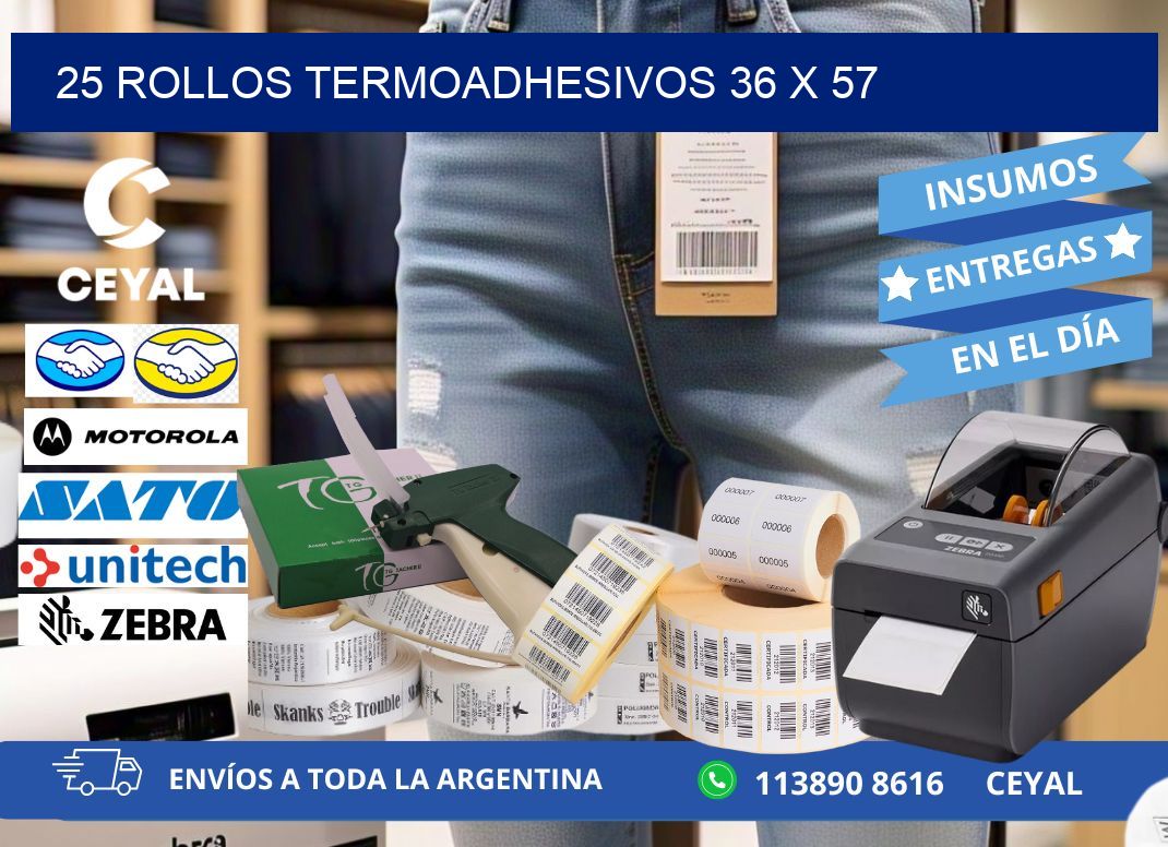 25 ROLLOS TERMOADHESIVOS 36 x 57