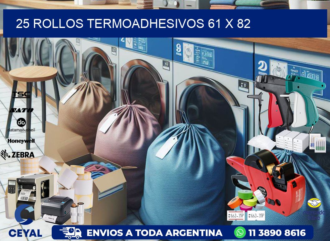 25 ROLLOS TERMOADHESIVOS 61 x 82