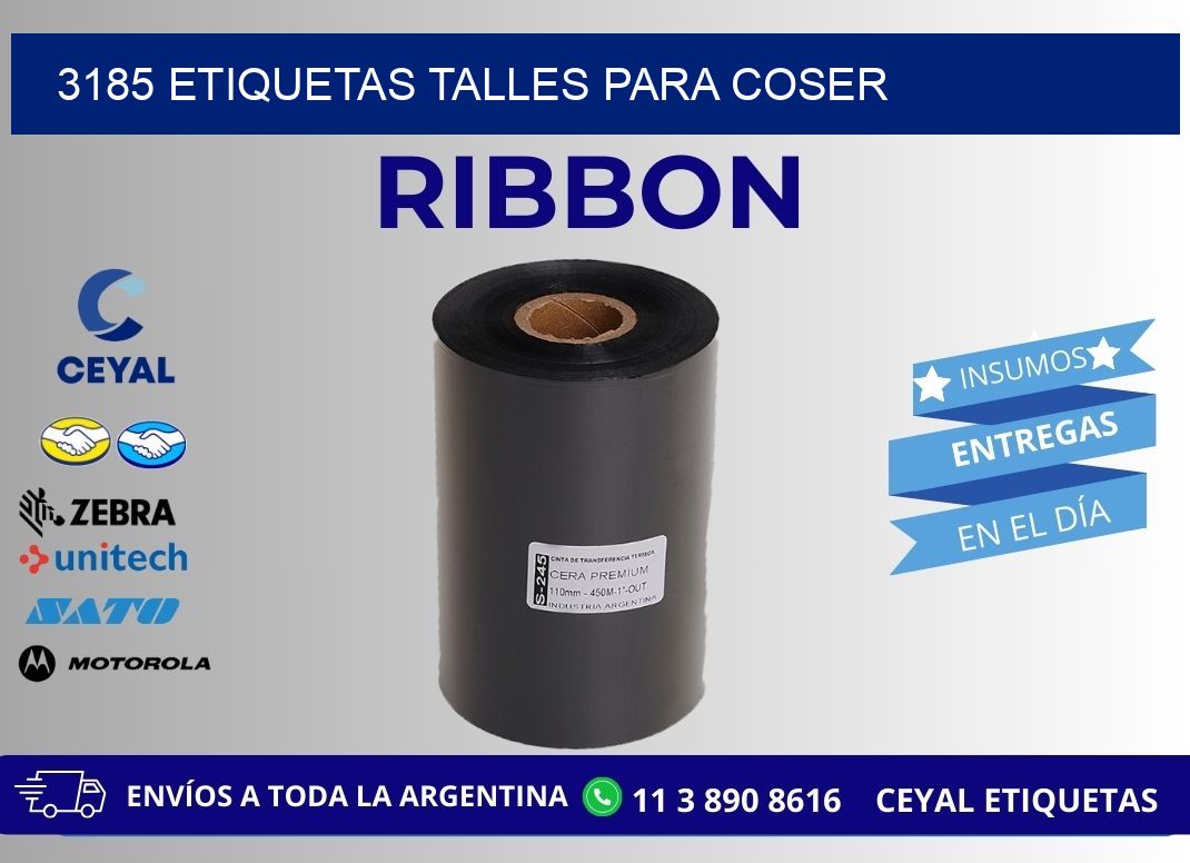 3185 ETIQUETAS TALLES PARA COSER