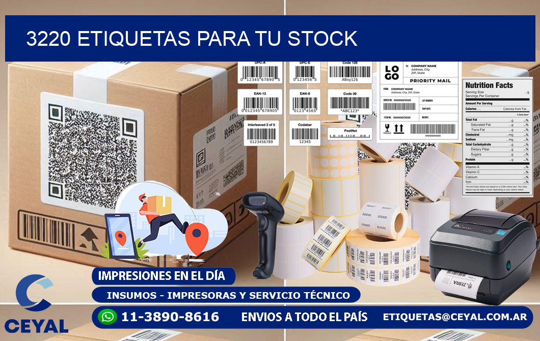 3220 etiquetas para tu stock
