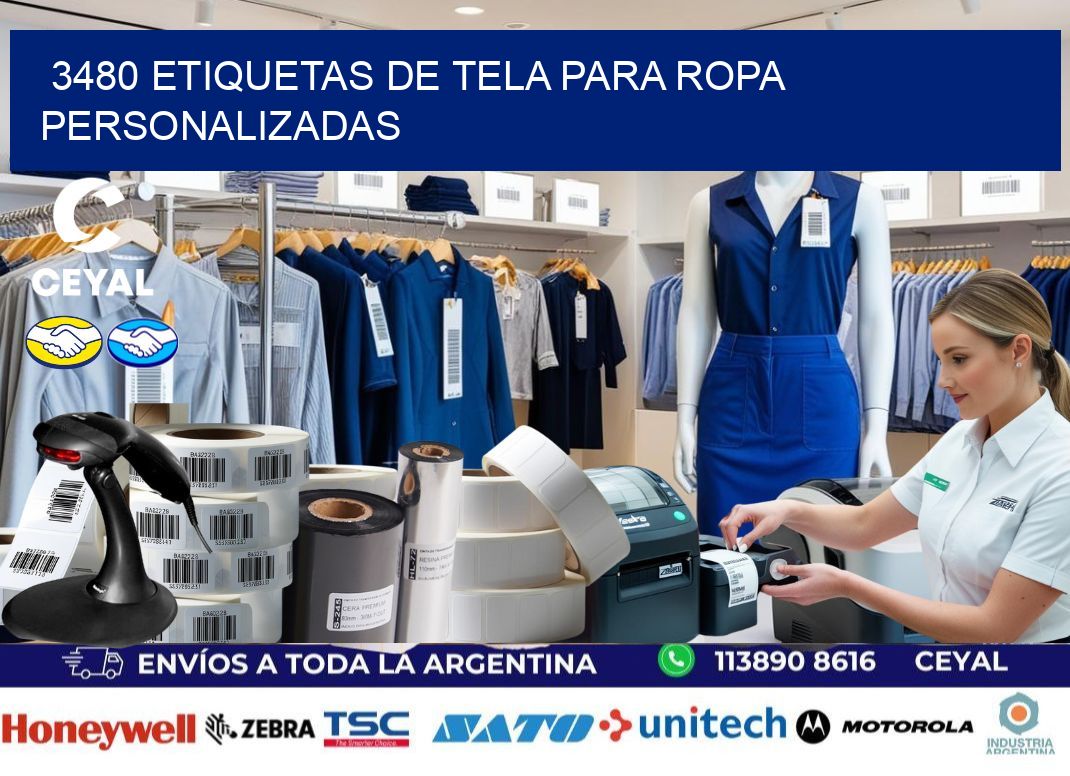 3480 Etiquetas de tela para ropa personalizadas