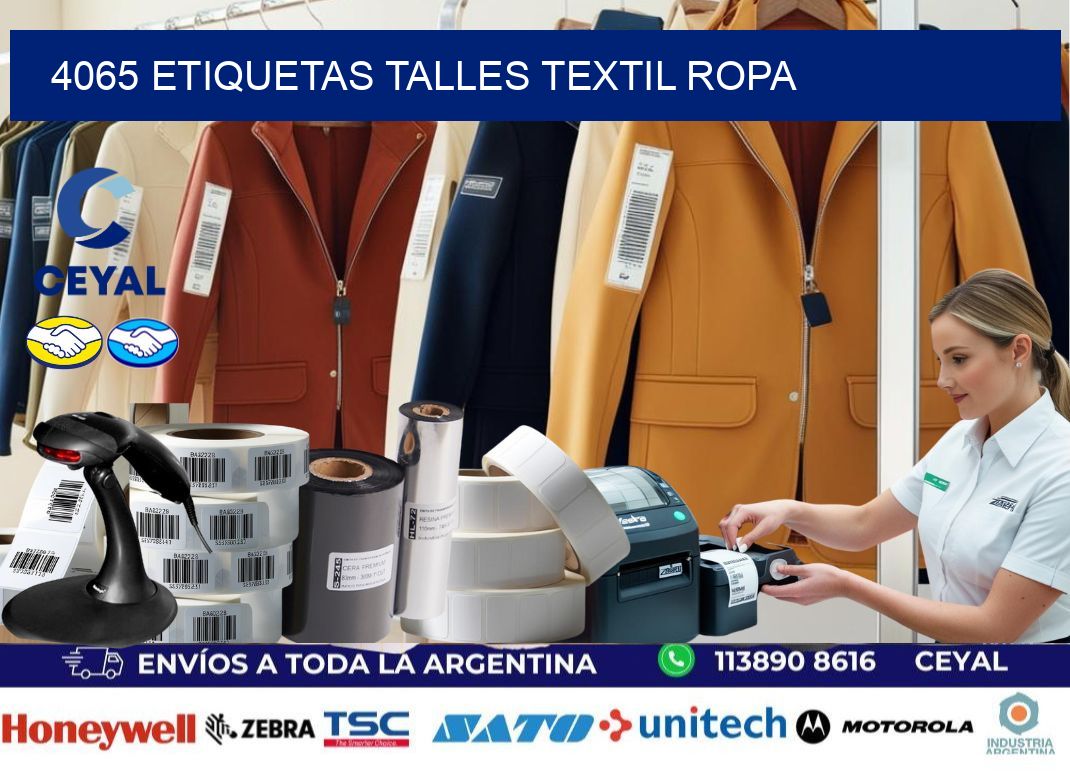 4065 ETIQUETAS TALLES TEXTIL ROPA