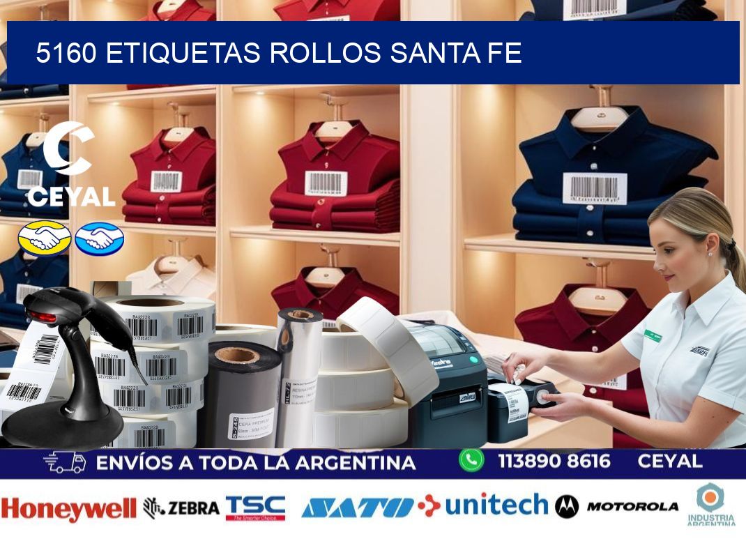 5160 etiquetas rollos SANTA FE