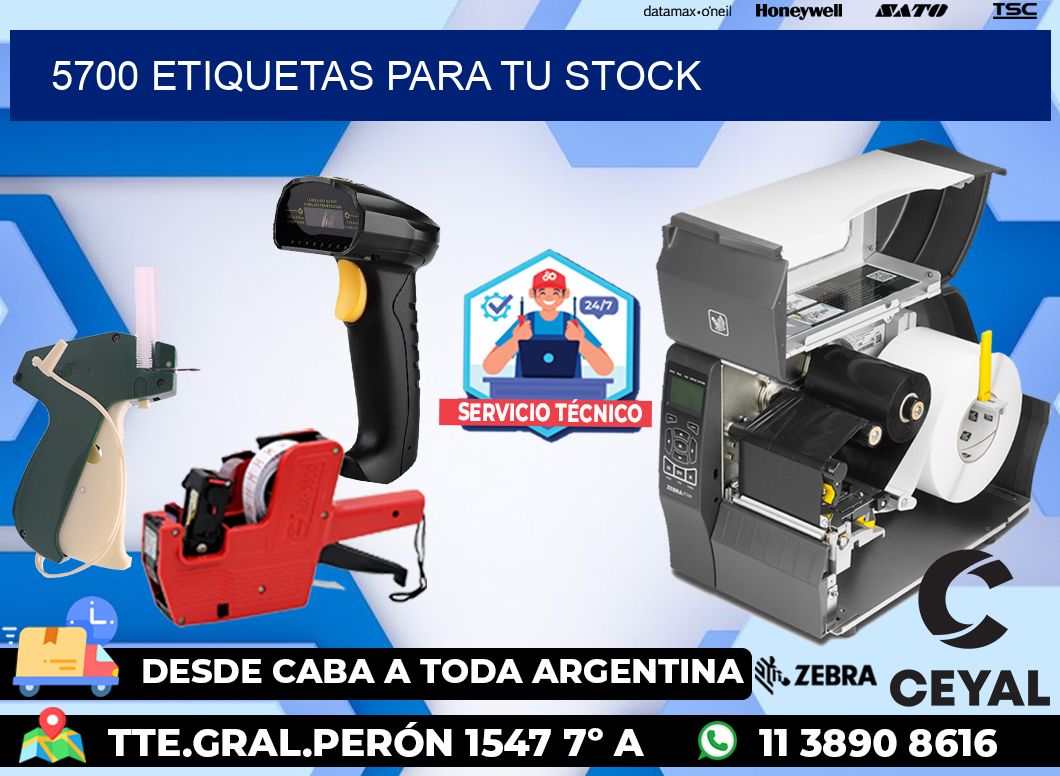 5700 etiquetas para tu stock
