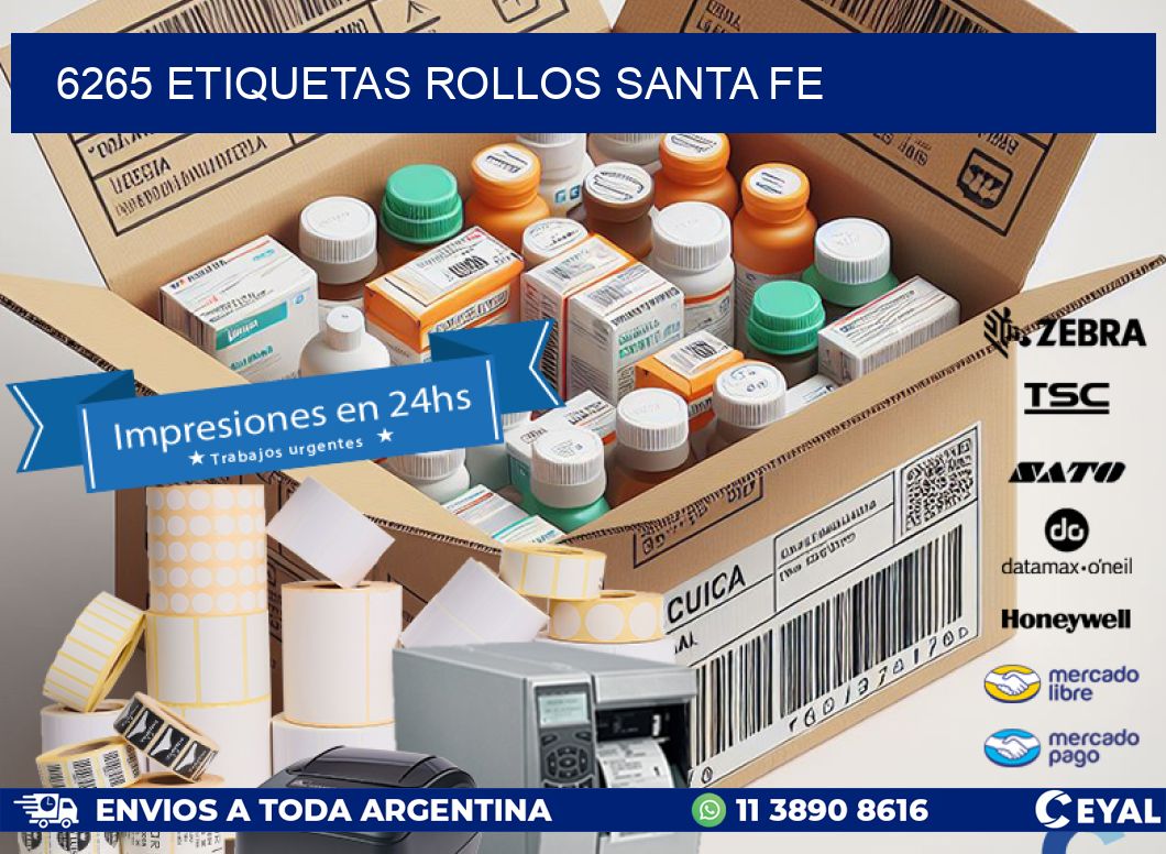 6265 etiquetas rollos SANTA FE