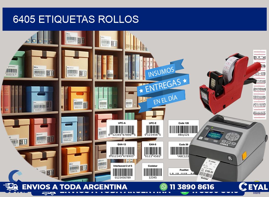 6405 etiquetas rollos