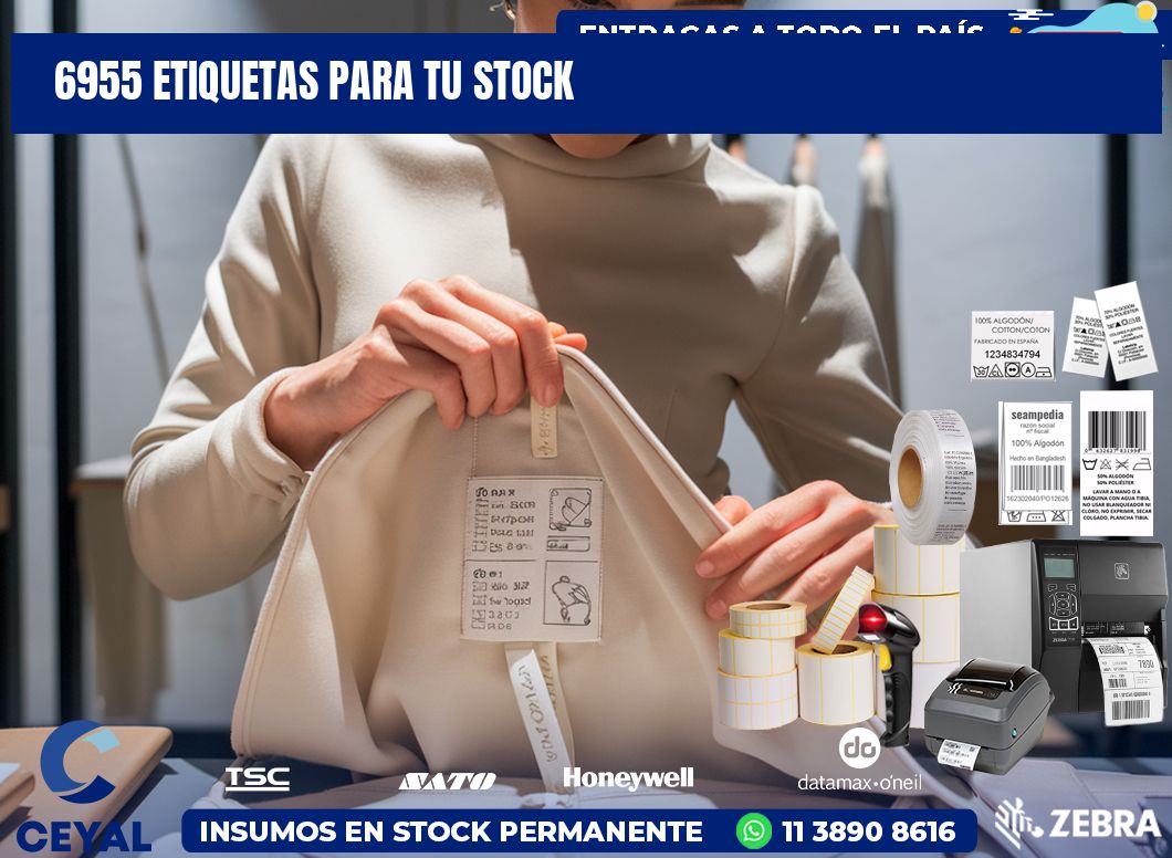 6955 etiquetas para tu stock