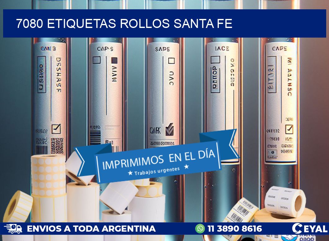 7080 etiquetas rollos SANTA FE
