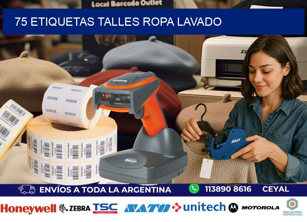 75 ETIQUETAS TALLES ROPA LAVADO