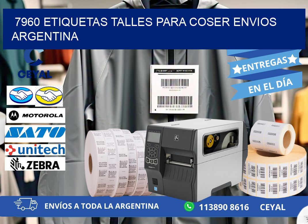 7960 ETIQUETAS TALLES PARA COSER ENVIOS ARGENTINA