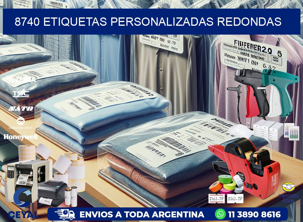 8740 Etiquetas personalizadas redondas
