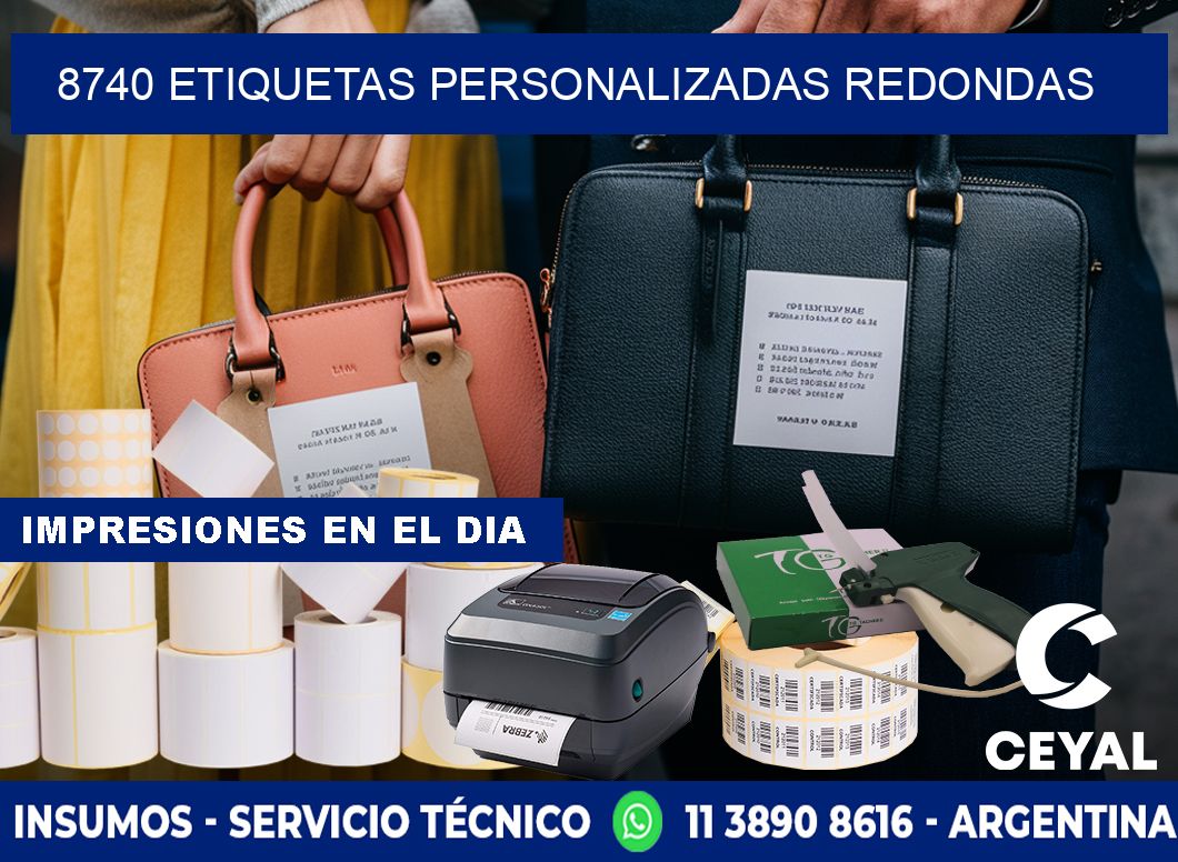 8740 Etiquetas personalizadas redondas
