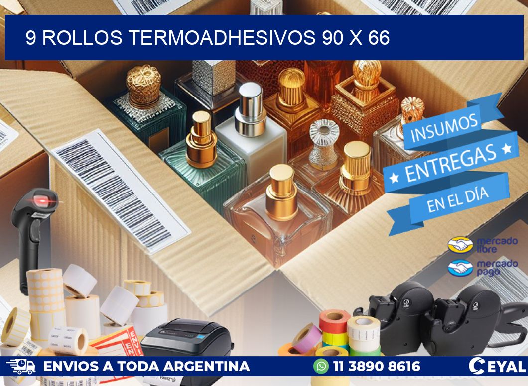 9 ROLLOS TERMOADHESIVOS 90 x 66