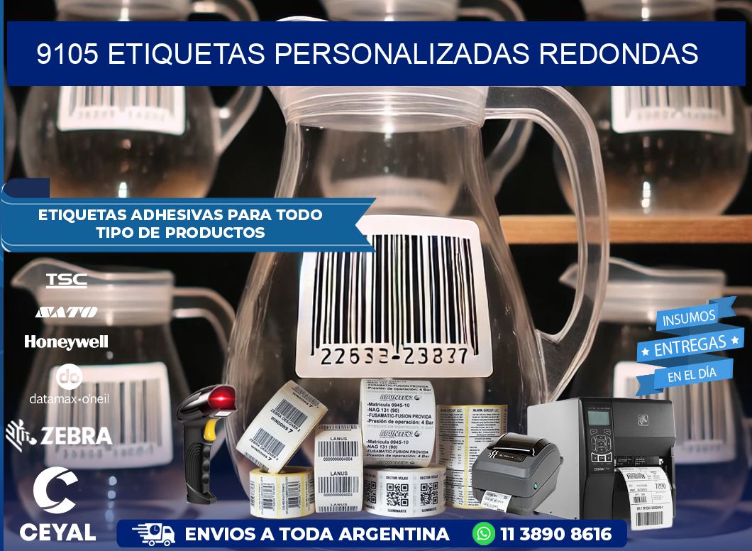 9105 Etiquetas personalizadas redondas