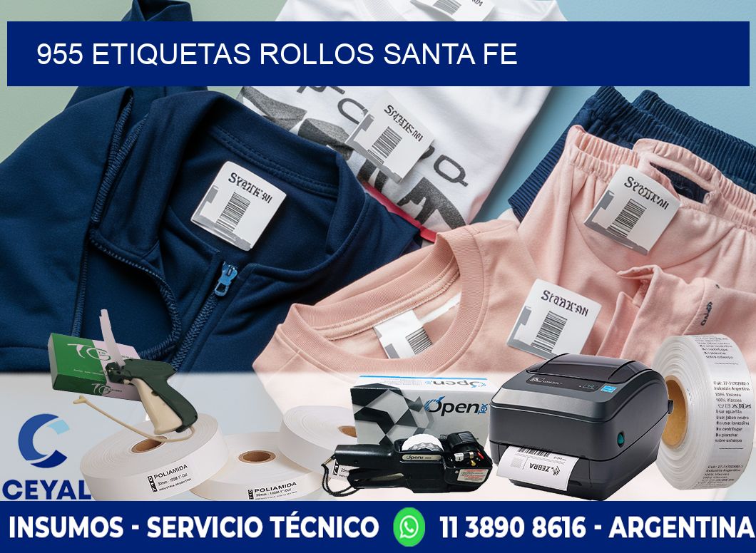 955 etiquetas rollos SANTA FE