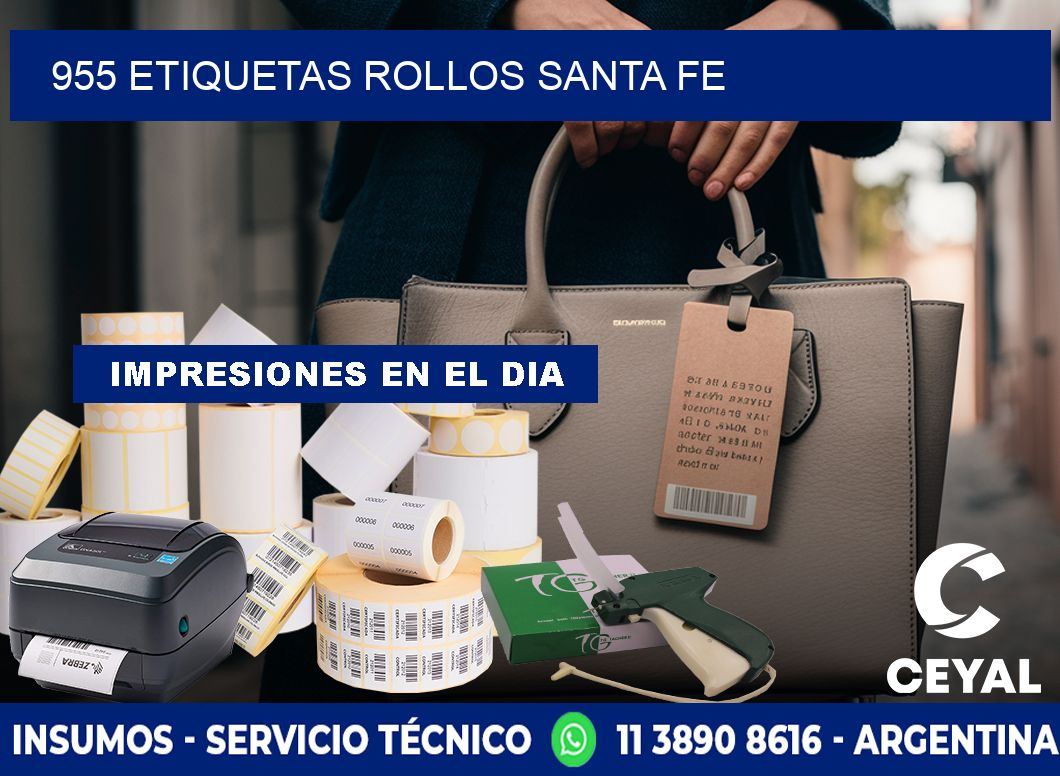 955 etiquetas rollos SANTA FE