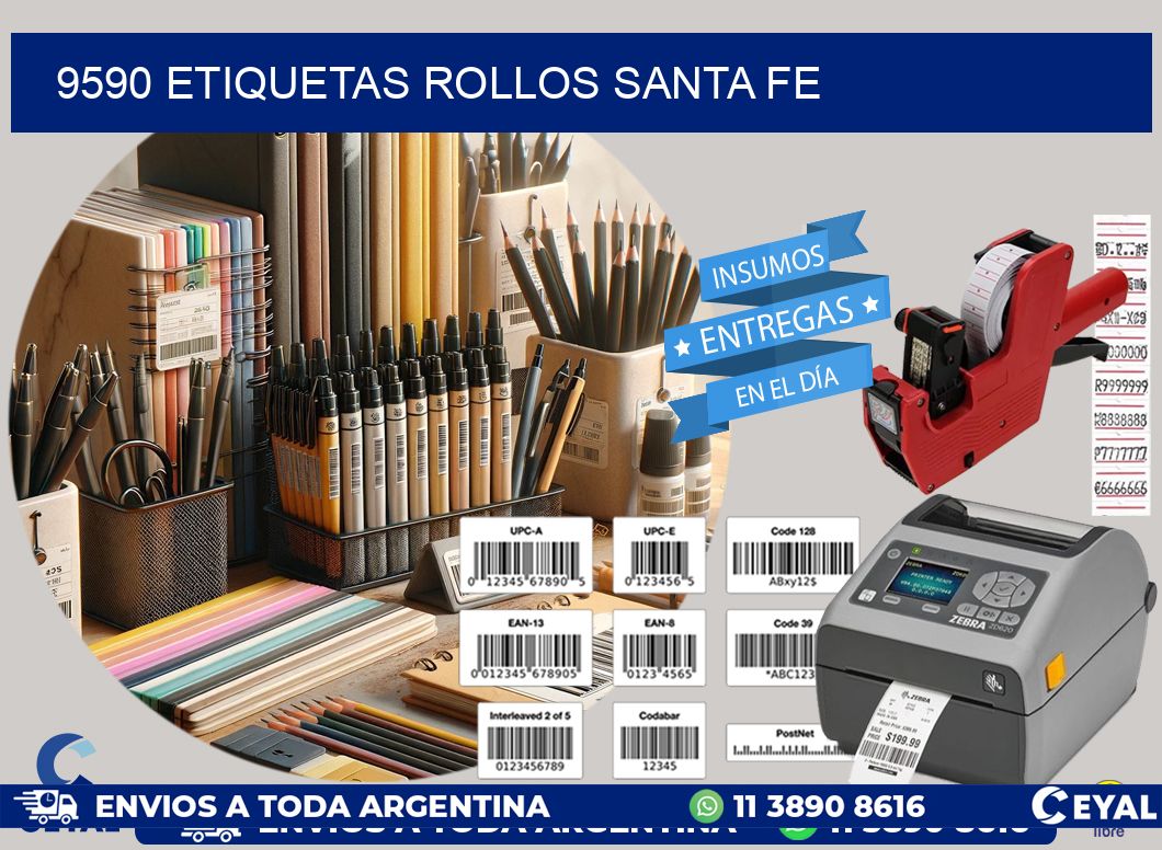 9590 etiquetas rollos SANTA FE