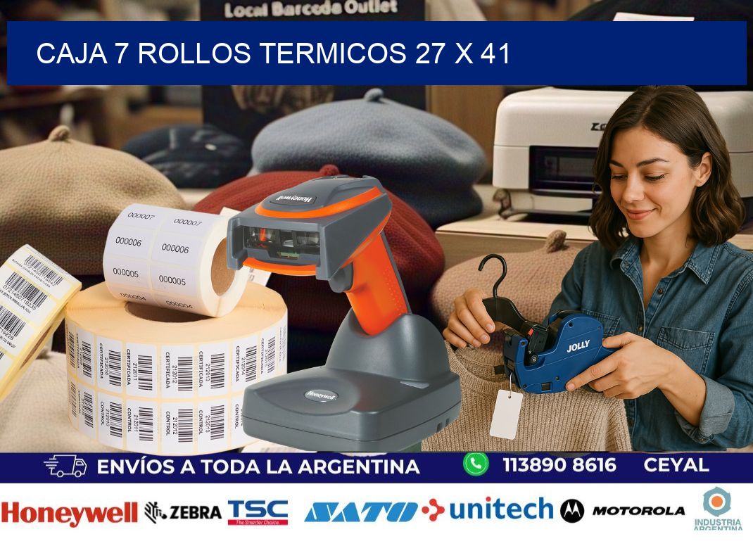 CAJA 7 ROLLOS TERMICOS 27 x 41