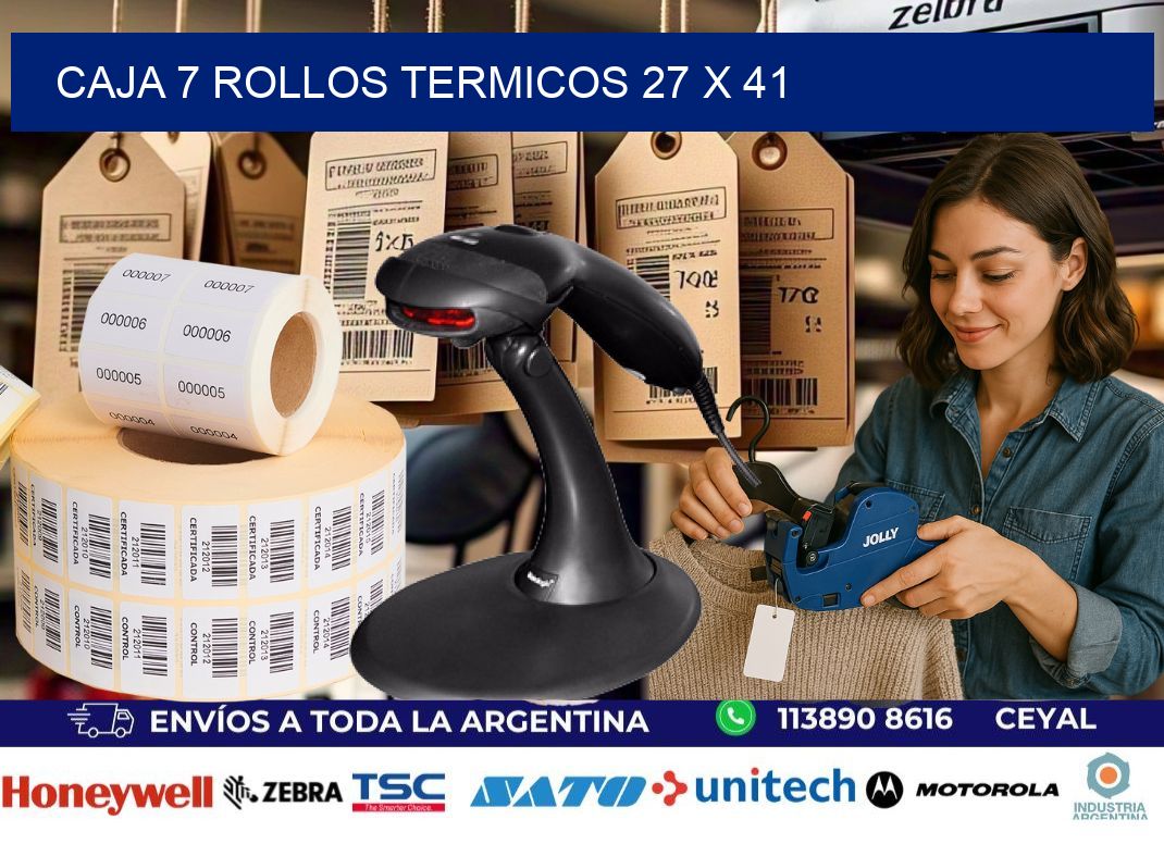 CAJA 7 ROLLOS TERMICOS 27 x 41