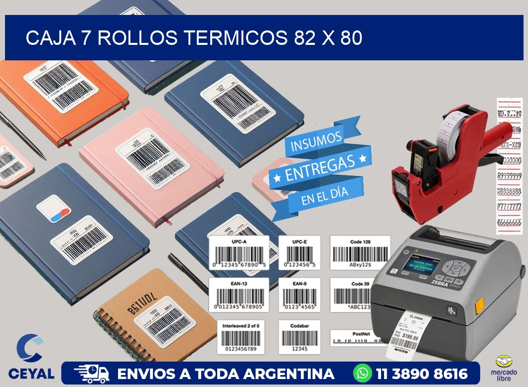 CAJA 7 ROLLOS TERMICOS 82 x 80