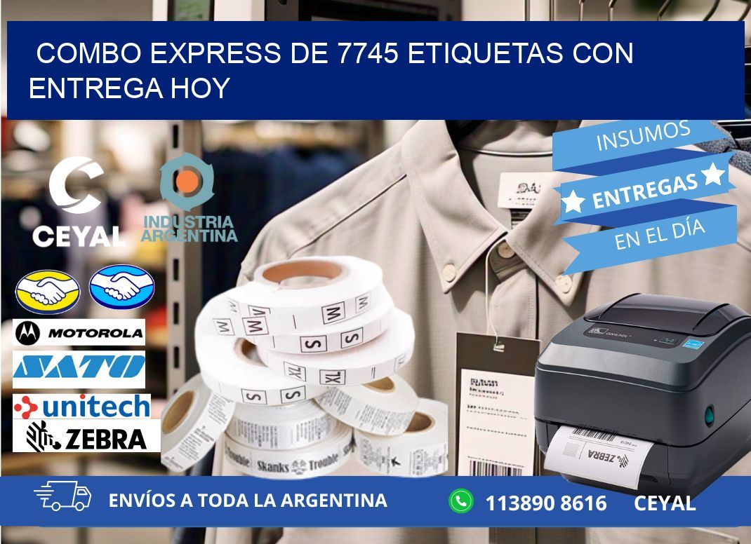 Combo express de 7745 etiquetas con entrega hoy
