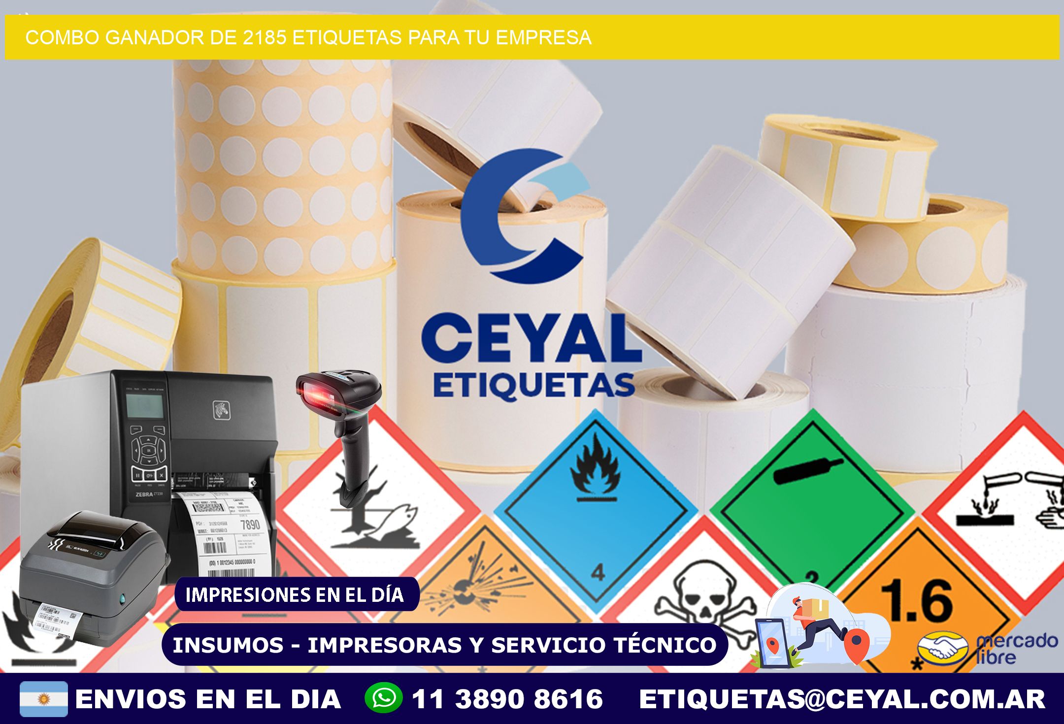 Combo ganador de 2185 etiquetas para tu empresa