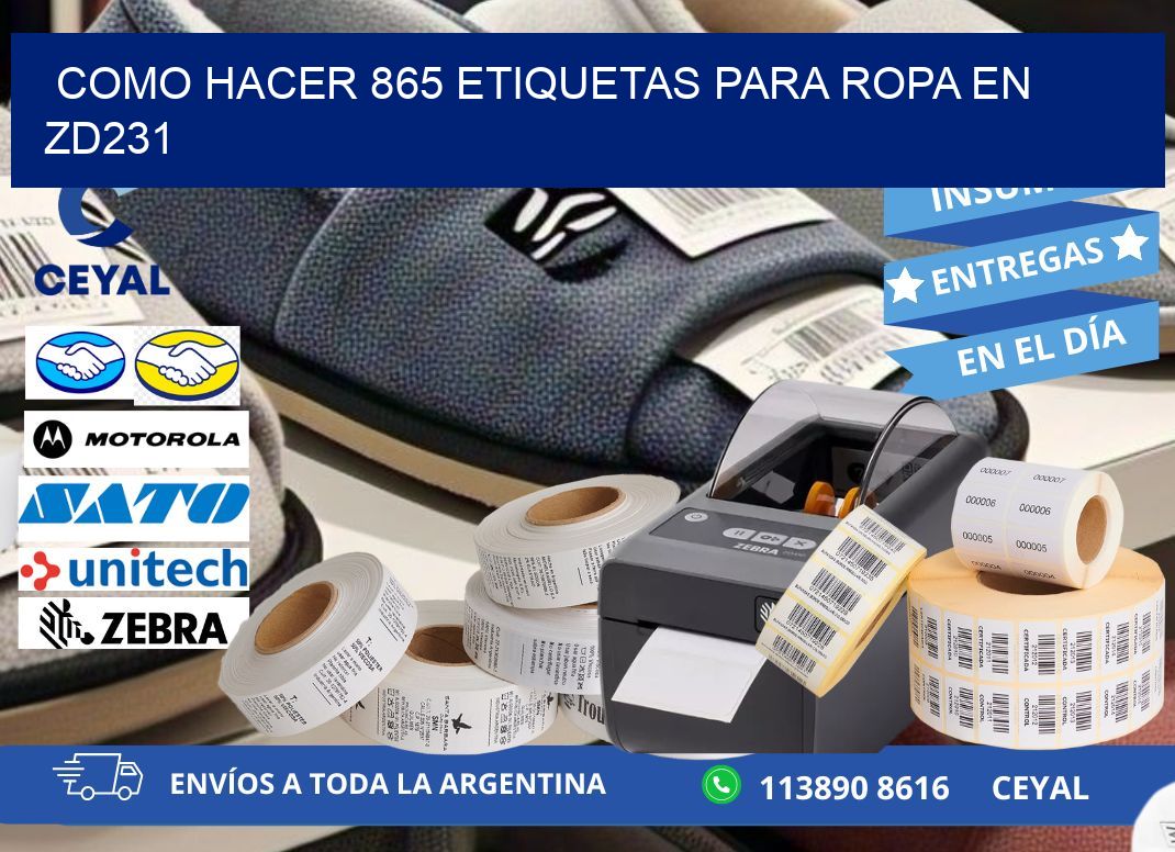 Como hacer 865 etiquetas para ropa en zd231
