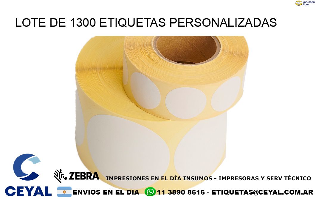 Lote de 1300 etiquetas personalizadas