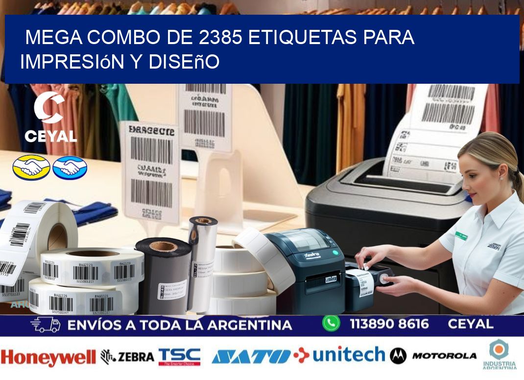 Mega combo de 2385 etiquetas para impresión y diseño
